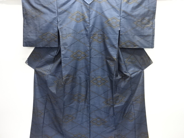 JAPANESE KIMONO / DORO OSHIMA TSUMUGI / WOVEN RHOMBUS